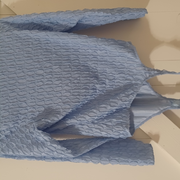 Light Blue Textured Blouse - Picture 1 of 1
